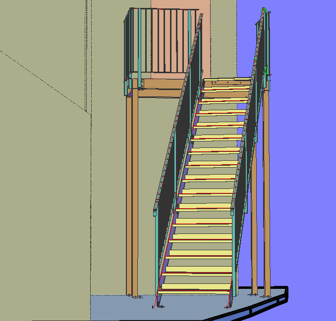 3D model of replacement stair